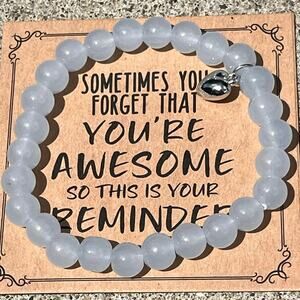 Stone Bracelet New You are Awesome  Positive Affirmation Stretches Gift Present